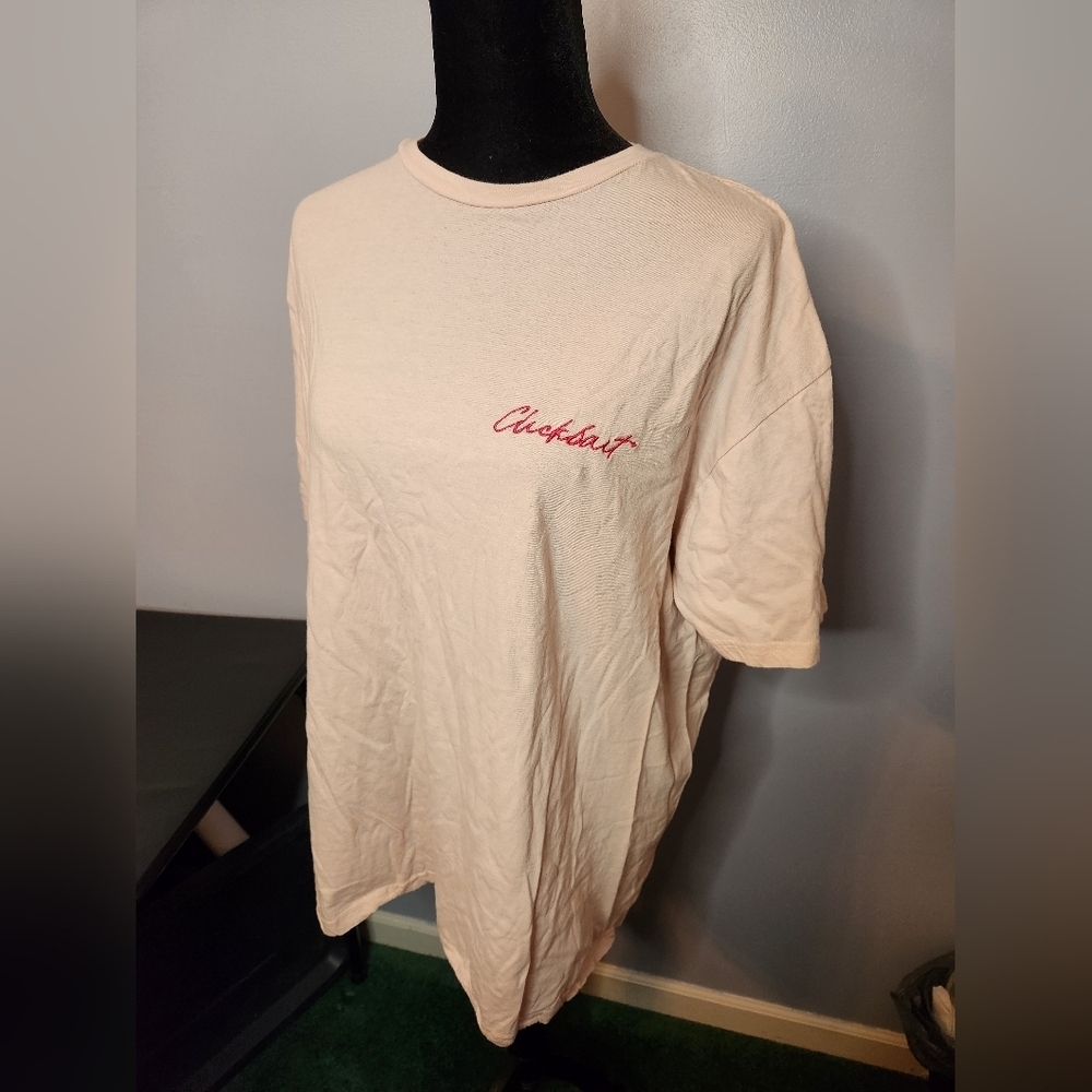 Clickbait Size XL Juniors FanJoy.Co Light Pink And Dark Pink Short Sleeve Shirt